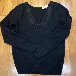 Sézane cashmere blend lace detail sweater